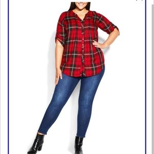 Plaid Longline Tunic